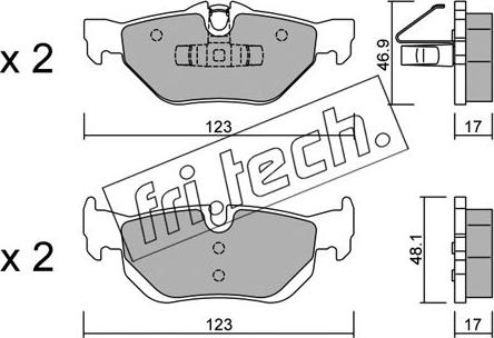 Fri.Tech. 658.0 - Тормозные колодки, дисковые, комплект parts5.com