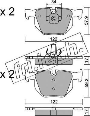 Fri.Tech. 660.4 - Тормозные колодки, дисковые, комплект parts5.com