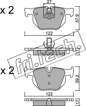 Fri.Tech. 660.0 - Тормозные колодки, дисковые, комплект parts5.com