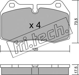 Fri.Tech. 661.0 - Тормозные колодки, дисковые, комплект parts5.com