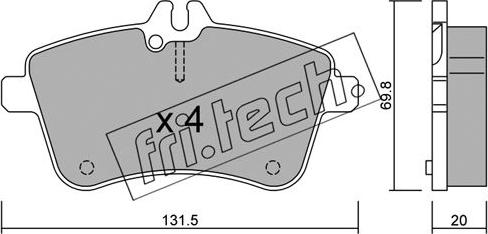 Fri.Tech. 663.0 - Тормозные колодки, дисковые, комплект parts5.com