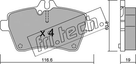 Fri.Tech. 662.0 - Тормозные колодки, дисковые, комплект parts5.com