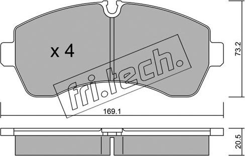 Fri.Tech. 689.0 - Тормозные колодки, дисковые, комплект parts5.com