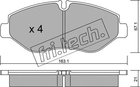 Fri.Tech. 687.1 - Тормозные колодки, дисковые, комплект parts5.com