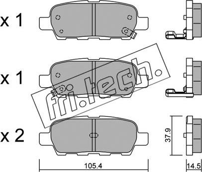 Fri.Tech. 628.0 - Тормозные колодки, дисковые, комплект parts5.com