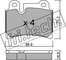 Fri.Tech. 676.0 - Тормозные колодки, дисковые, комплект parts5.com