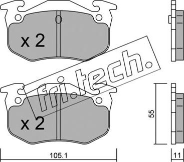 Fri.Tech. 040.0 - Тормозные колодки, дисковые, комплект parts5.com