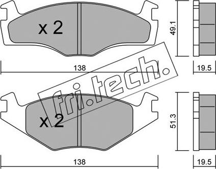 Fri.Tech. 047.1 - Тормозные колодки, дисковые, комплект parts5.com