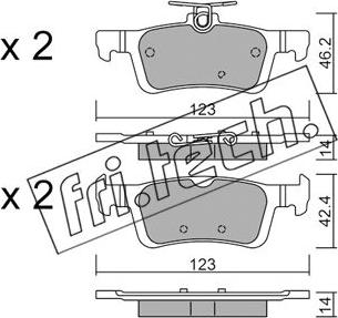 Fri.Tech. 1002.1 - Тормозные колодки, дисковые, комплект parts5.com