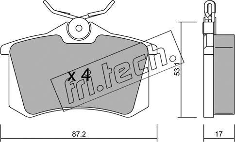 Fri.Tech. 102.1 - Тормозные колодки, дисковые, комплект parts5.com