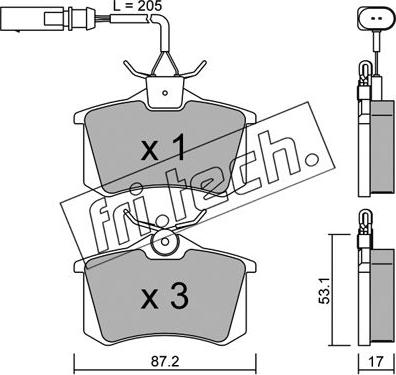 Fri.Tech. 102.3 - Brake Pad Set, disc brake parts5.com