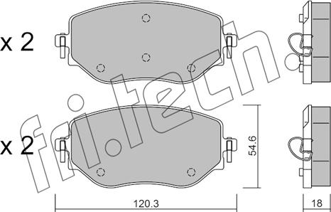 Fri.Tech. 1225.0 - Тормозные колодки, дисковые, комплект parts5.com