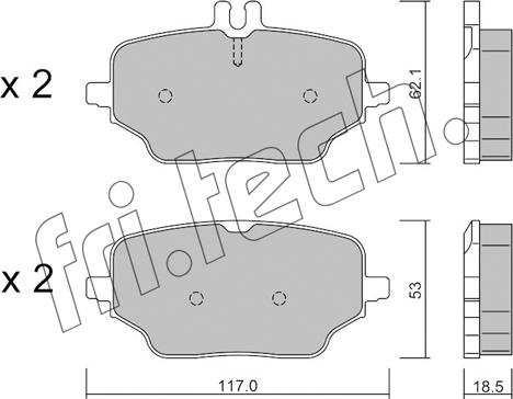 Fri.Tech. 1273.0 - Тормозные колодки, дисковые, комплект parts5.com