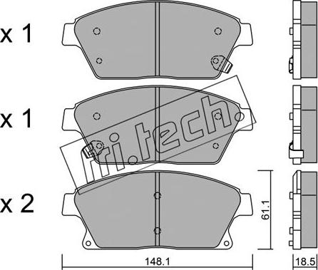 Fri.Tech. 856.0 - Тормозные колодки, дисковые, комплект parts5.com