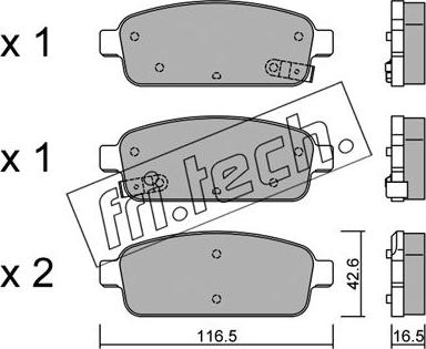 Fri.Tech. 857.0 - Тормозные колодки, дисковые, комплект parts5.com