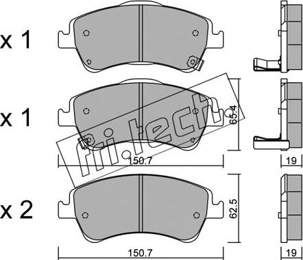 Fri.Tech. 811.0 - Тормозные колодки, дисковые, комплект parts5.com