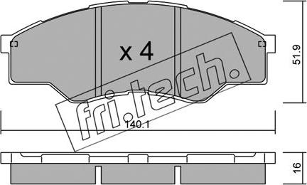 Fri.Tech. 813.0 - Тормозные колодки, дисковые, комплект parts5.com