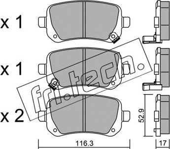 Fri.Tech. 881.0 - Juego de pastillas de freno parts5.com