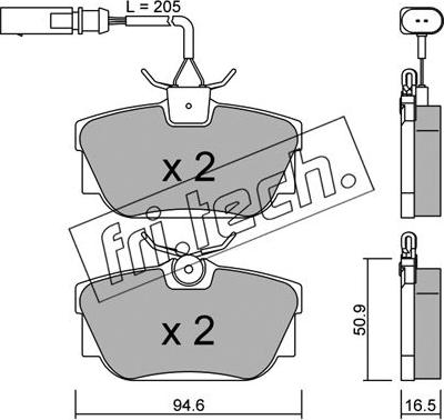 Fri.Tech. 355.2 - Brake Pad Set, disc brake parts5.com