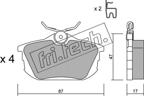 Fri.Tech. 356.0 - Тормозные колодки, дисковые, комплект parts5.com