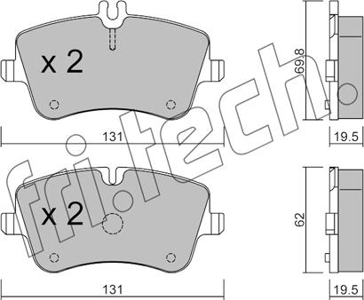 Fri.Tech. 351.0 - Тормозные колодки, дисковые, комплект parts5.com