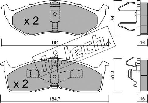 Fri.Tech. 365.1 - Тормозные колодки, дисковые, комплект parts5.com