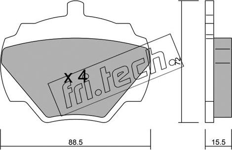 Fri.Tech. 362.0 - Тормозные колодки, дисковые, комплект parts5.com