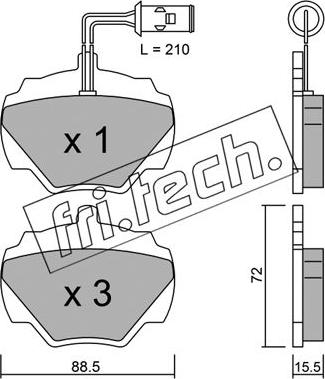 Fri.Tech. 362.1 - Тормозные колодки, дисковые, комплект parts5.com