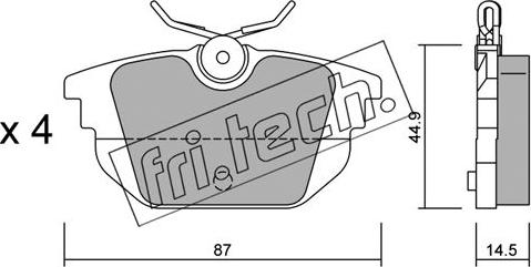 Fri.Tech. 308.0 - Тормозные колодки, дисковые, комплект parts5.com