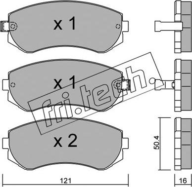 Fri.Tech. 313.0 - Тормозные колодки, дисковые, комплект parts5.com