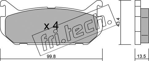 Fri.Tech. 312.0 - Тормозные колодки, дисковые, комплект parts5.com