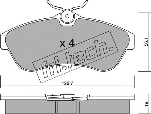 Fri.Tech. 338.0 - Тормозные колодки, дисковые, комплект parts5.com