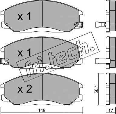 Fri.Tech. 373.0 - Тормозные колодки, дисковые, комплект parts5.com