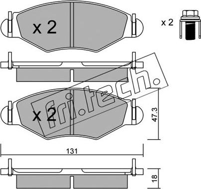 Fri.Tech. 263.0 - Тормозные колодки, дисковые, комплект parts5.com