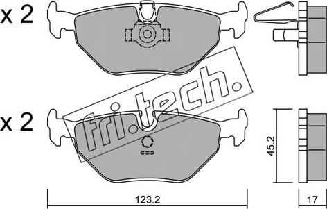 Fri.Tech. 219.0 - Тормозные колодки, дисковые, комплект parts5.com