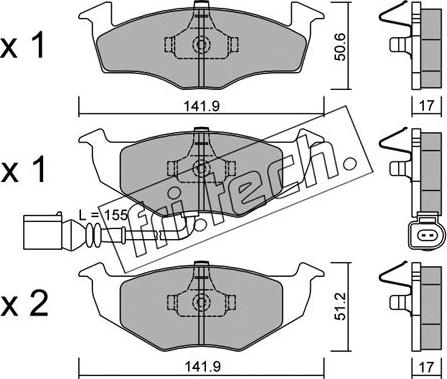 Fri.Tech. 215.3 - Тормозные колодки, дисковые, комплект parts5.com