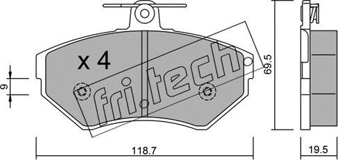 Fri.Tech. 224.0 - Тормозные колодки, дисковые, комплект parts5.com