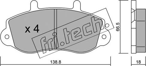 Fri.Tech. 273.0 - Тормозные колодки, дисковые, комплект parts5.com