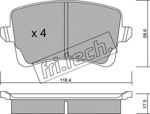 Fri.Tech. 792.0 - Тормозные колодки, дисковые, комплект parts5.com