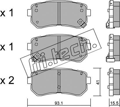 Fri.Tech. 741.0 - Тормозные колодки, дисковые, комплект parts5.com