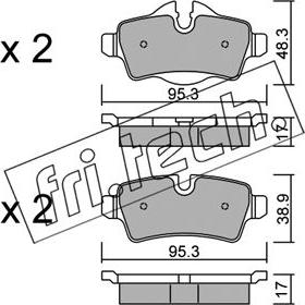 Fri.Tech. 785.0 - Тормозные колодки, дисковые, комплект parts5.com