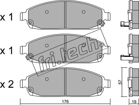 Fri.Tech. 735.0 - Тормозные колодки, дисковые, комплект parts5.com