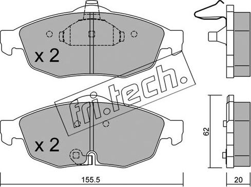 Fri.Tech. 731.0 - Тормозные колодки, дисковые, комплект parts5.com