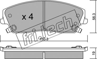 Fri.Tech. 732.0 - Тормозные колодки, дисковые, комплект parts5.com