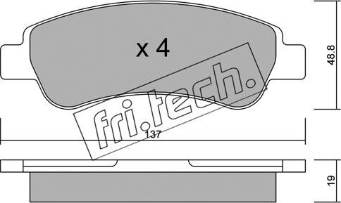 Fri.Tech. 726.0 - Тормозные колодки, дисковые, комплект parts5.com