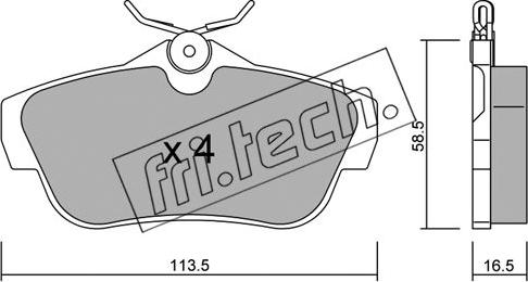 Fri.Tech. 728.0 - Тормозные колодки, дисковые, комплект parts5.com