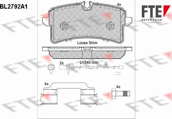 FTE 9010985 - Тормозные колодки, дисковые, комплект parts5.com