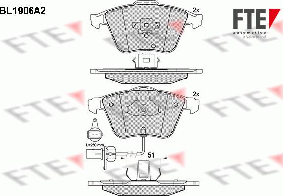 FTE 9010495 - Тормозные колодки, дисковые, комплект parts5.com