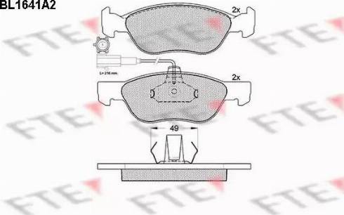 FTE BL1641A2 - Тормозные колодки, дисковые, комплект parts5.com