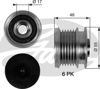 Gates OAP7092 - Шкив генератора, муфта parts5.com